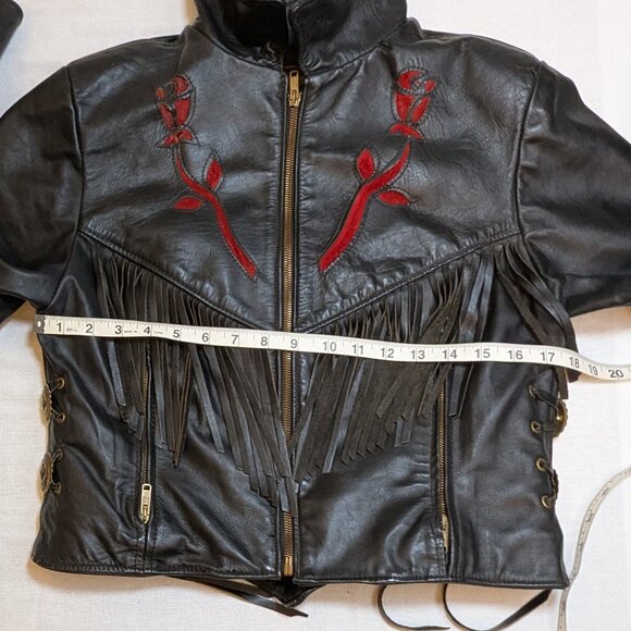 Vtg. 90s Leather Moto Jacket by PROTECH LEATHER APPAREL Made in USA - Picture 9 of 16